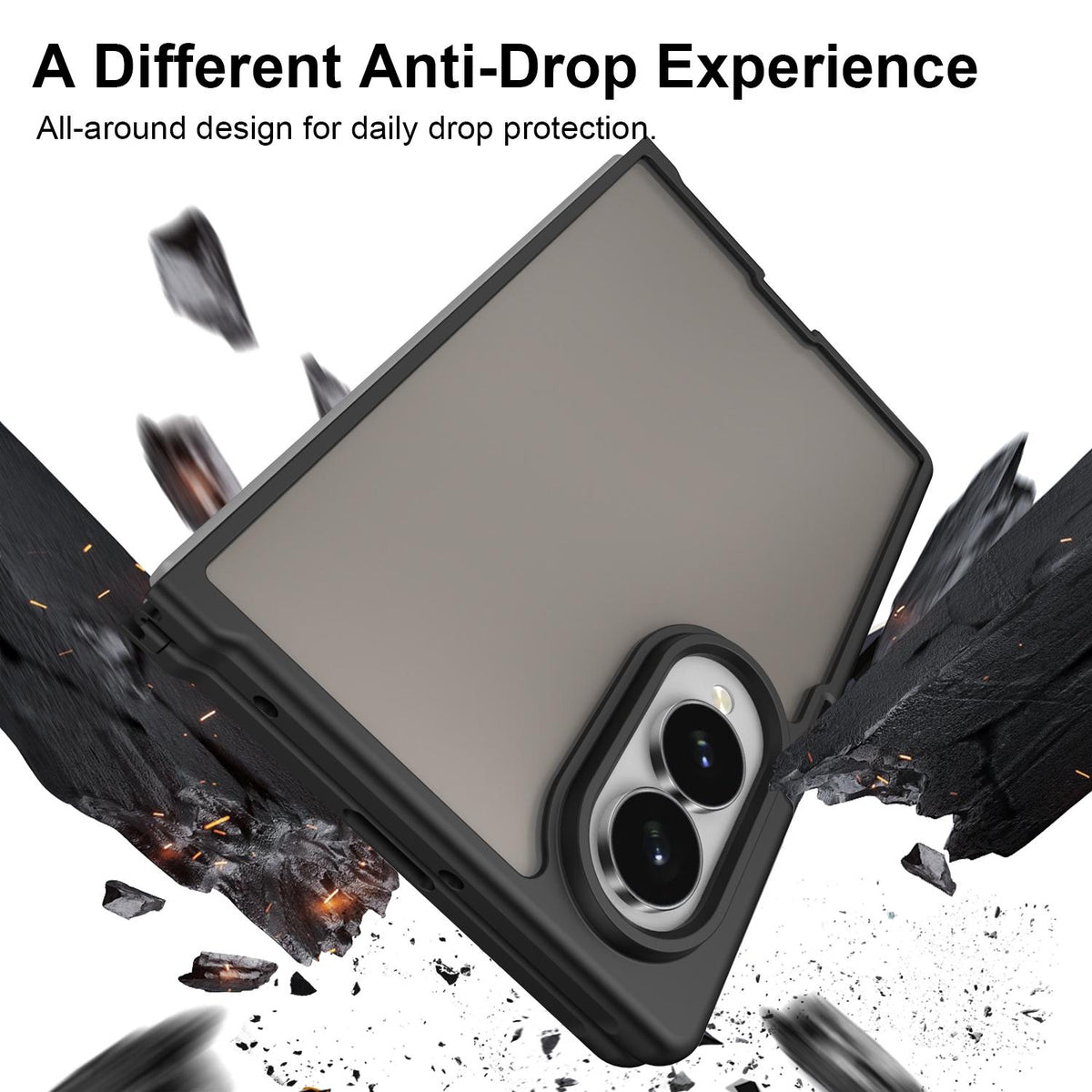 For Galaxy Z Fold8 5G Fan Dun Series TPU Hybrid PC Frosted Phone Case - Black - EDA008121103A