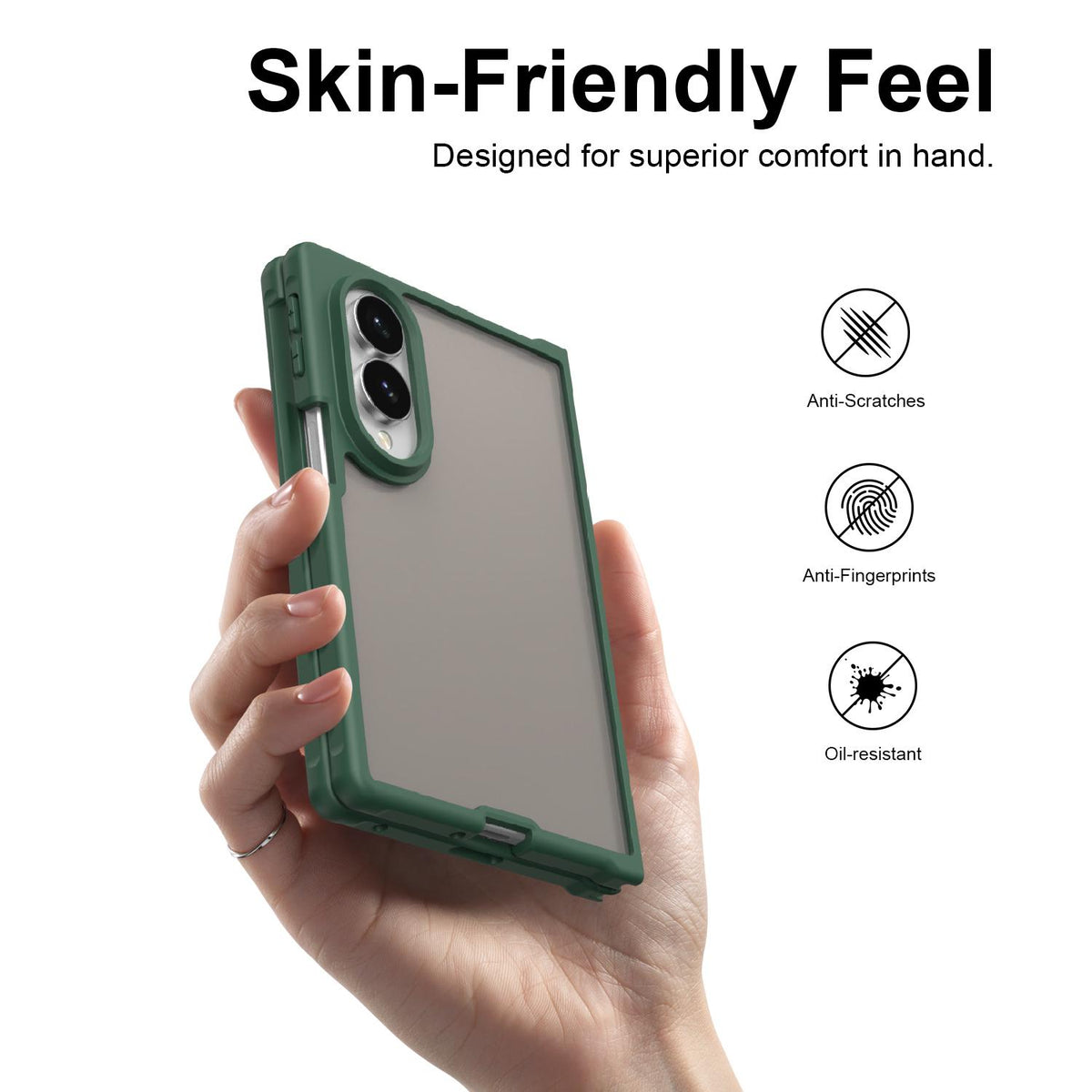 For Galaxy Z Fold8 5G Fan Dun Series TPU Hybrid PC Frosted Phone Case - Green - EDA008121103C