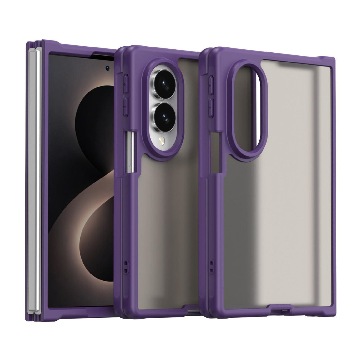 For Galaxy Z Fold8 5G Fan Dun Series TPU Hybrid PC Frosted Phone Case - Purple - EDA008121103D