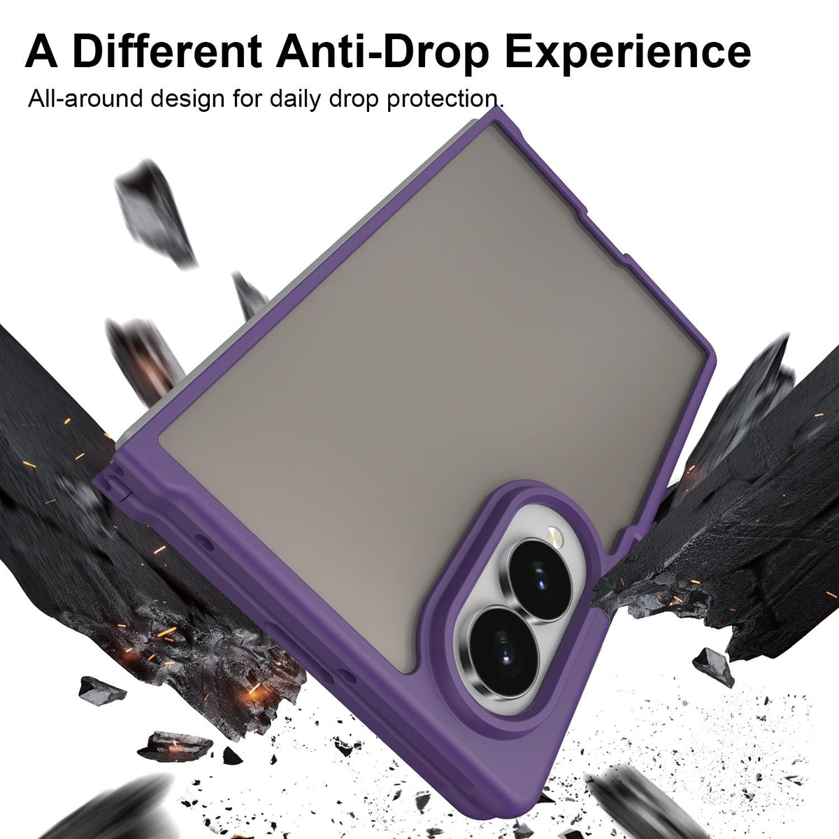 For Galaxy Z Fold8 5G Fan Dun Series TPU Hybrid PC Frosted Phone Case - Purple - EDA008121103D
