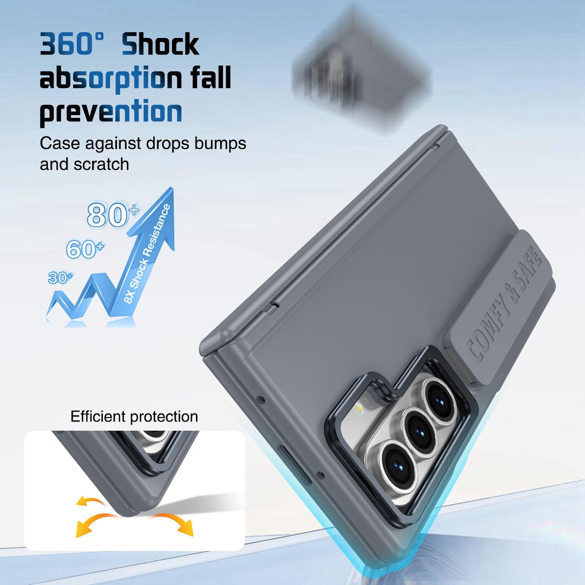 For Galaxy Z Fold8 Ultra 5G Film Integrated Lens Frame Bracket Phone Case with Wristband - Grey - EDA008133605C