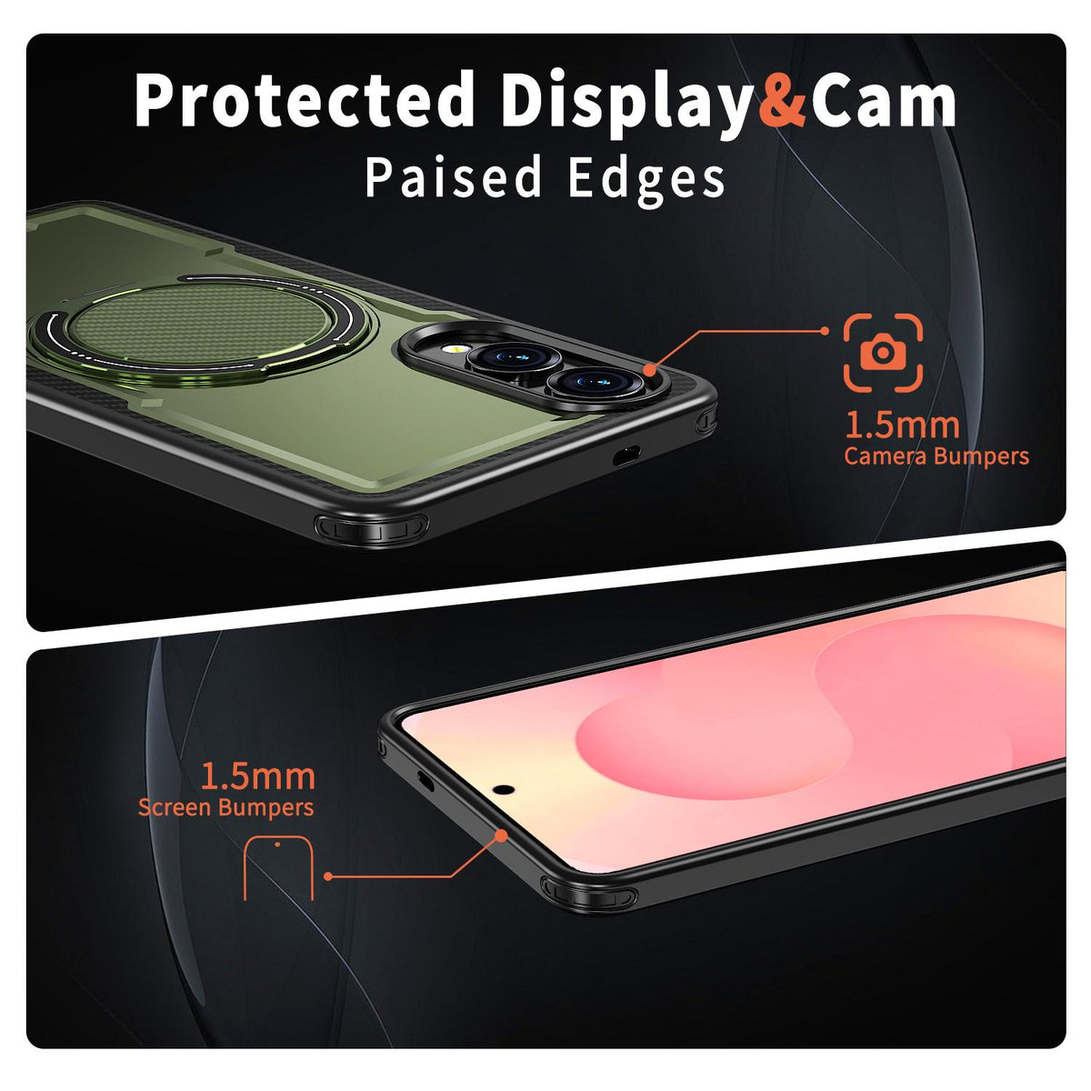 For Galaxy S25 Edge 5G Kalebol Metal 360 Degree Rotation Holder MagSafe Phone Case - Green - EDA008480908E