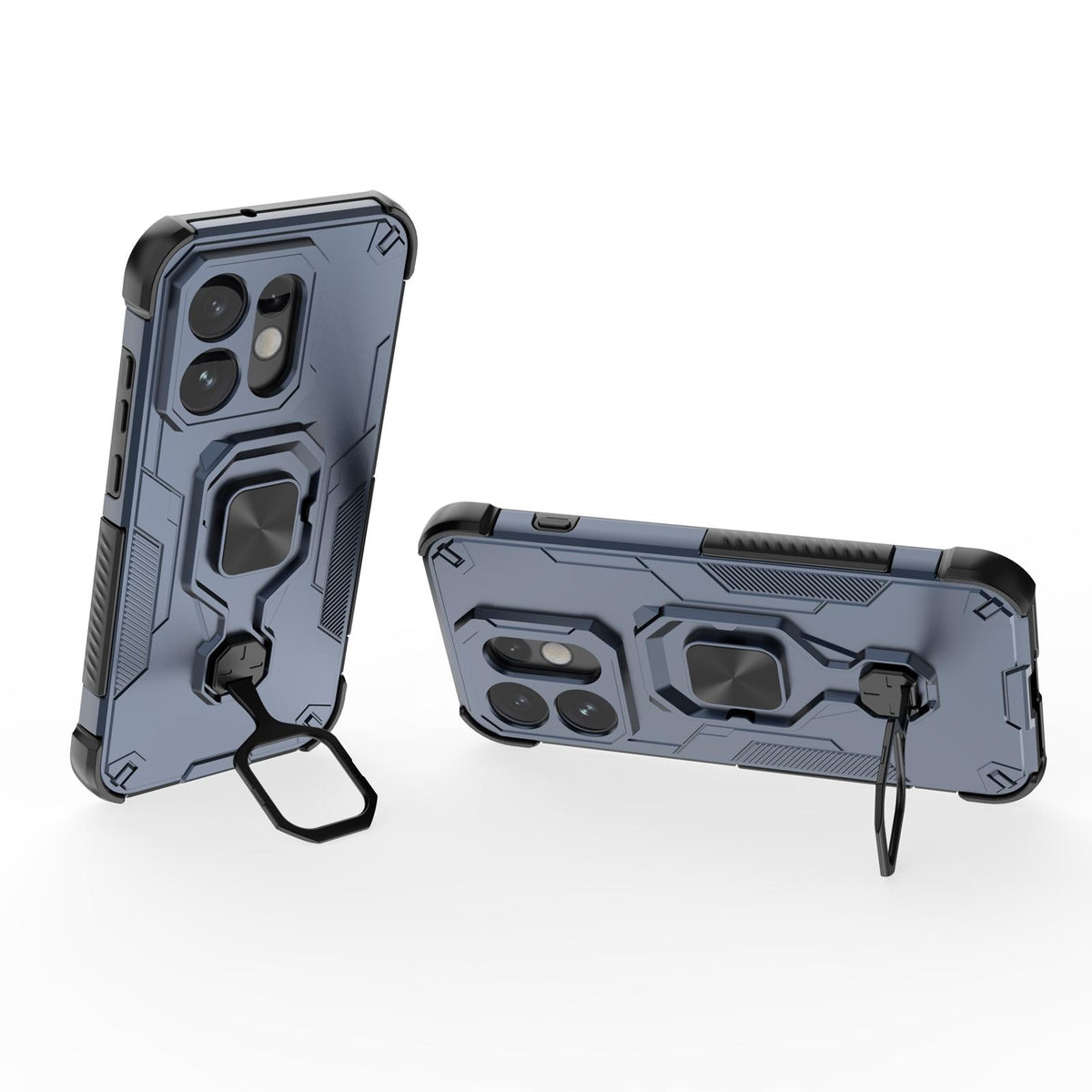 For OPPO Reno16 5G Global Metal Kickstand TPU Hybrid PC Phone Case - Blue - EDA008532902C