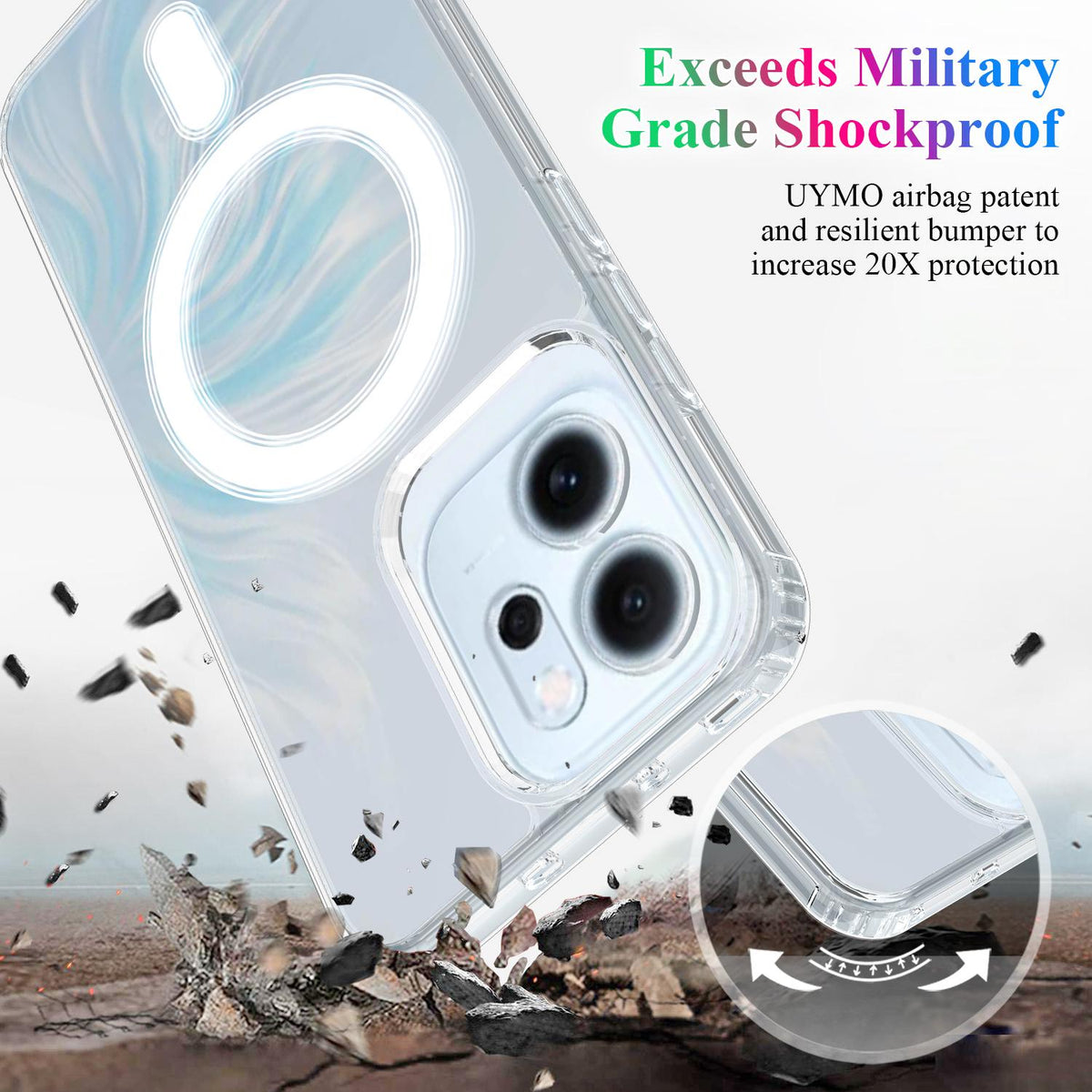 For OPPO Reno14 5G Global / Reno14 F 5G MagSafe Clear Acrylic PC Hybrid TPU Phone Case - Transparent - EDA008575802A