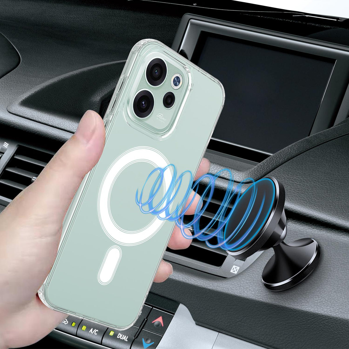For OPPO Reno15 F 5G Global / Reno15c IND MagSafe Clear Acrylic PC Hybrid TPU Phone Case - Transparent - EDA008575806A