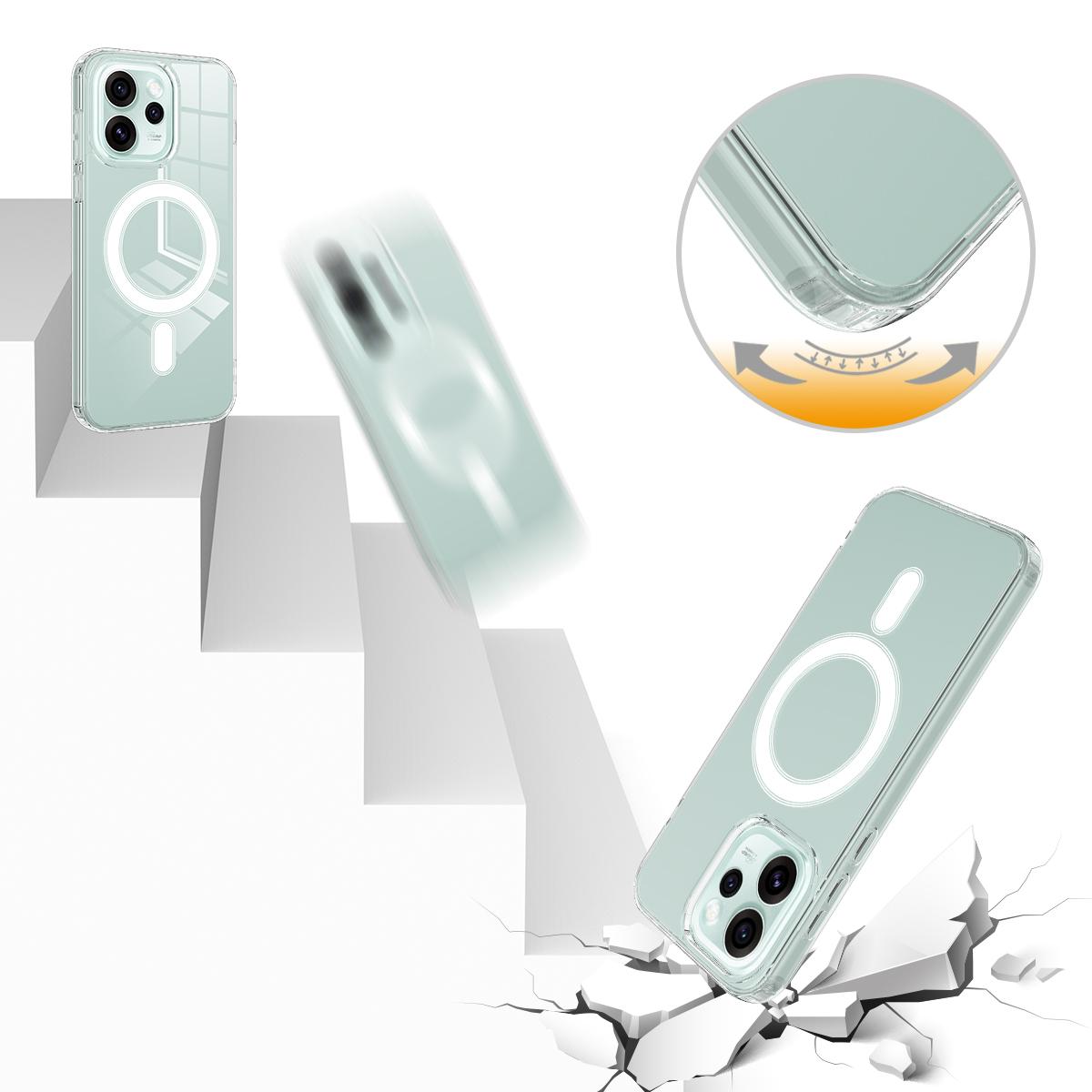 For OPPO Reno15 Pro Max 5G Global MagSafe Clear Acrylic PC Hybrid TPU Phone Case - Transparent - EDA008575808A