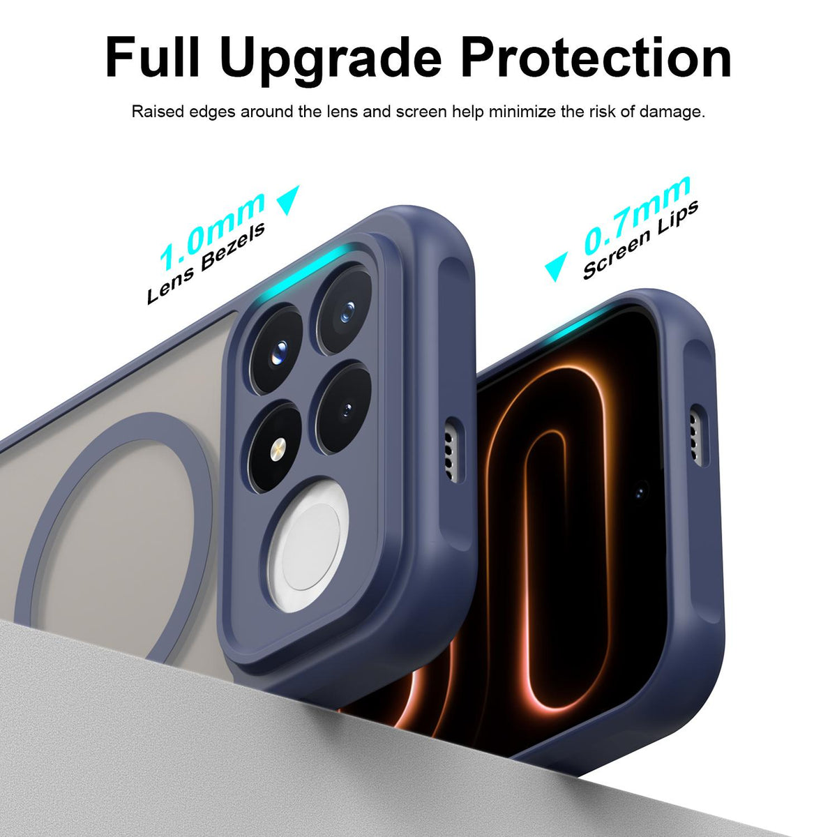 For Redmi K90 Fan Dun Series TPU Hybrid PC Frosted Magsafe Phone Case - Blue - EDA008596108B