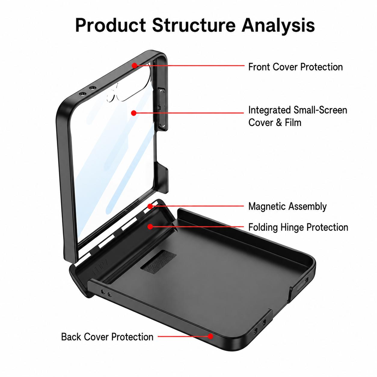 For Galaxy Z Flip8 5G GKK Integrated Magnetic Folding Full Cover Phone Case with D-Cross Ring(Shadow Blue)