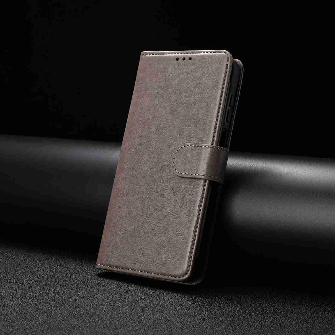 For Redmi K90 Pro Max / Poco F8 Ultra Lambskin 8-card Slot Leather Phone Case(Grey)