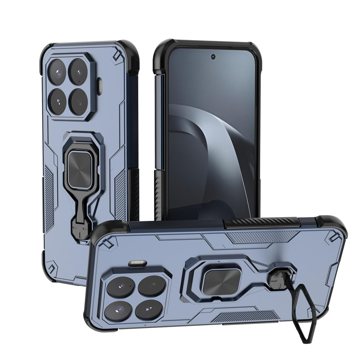 For Xiaomi 17T Pro 5G Metal Kickstand TPU Hybrid PC Phone Case - Blue - EDA008746707C