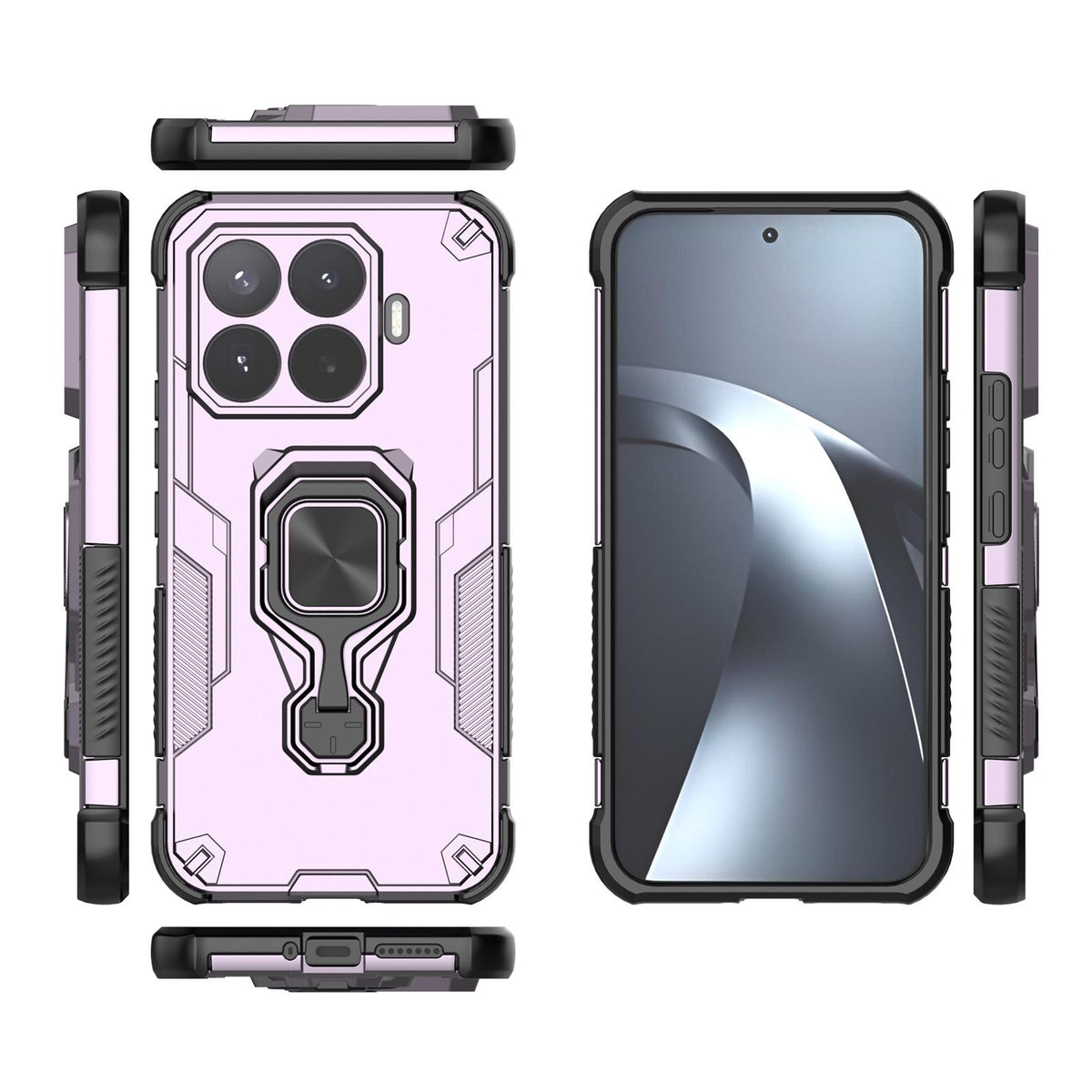 For Xiaomi 17T Pro 5G Metal Kickstand TPU Hybrid PC Phone Case - Purple - EDA008746707E