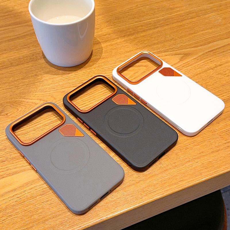 For Redmi K90 Pro Max / Poco F8 Ultra PC + TPU + Leather Cooling Holes MagSafe Phone Case(Black)