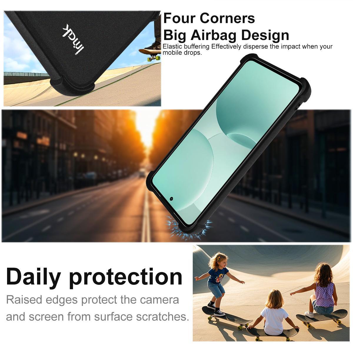 For OnePlus Nord CE6 Lite / Turbo 6X 5G imak Shockproof Airbag TPU Phone Case - Matte Black - EDA008856704A