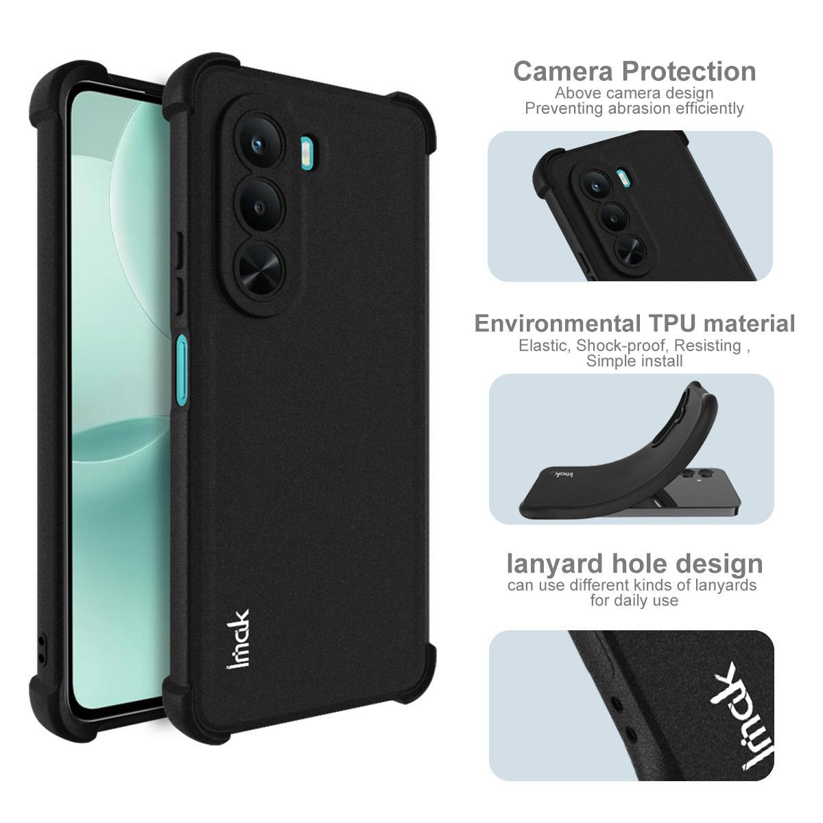 For OnePlus Nord CE6 Lite / Turbo 6X 5G imak Shockproof Airbag TPU Phone Case - Matte Black - EDA008856704A