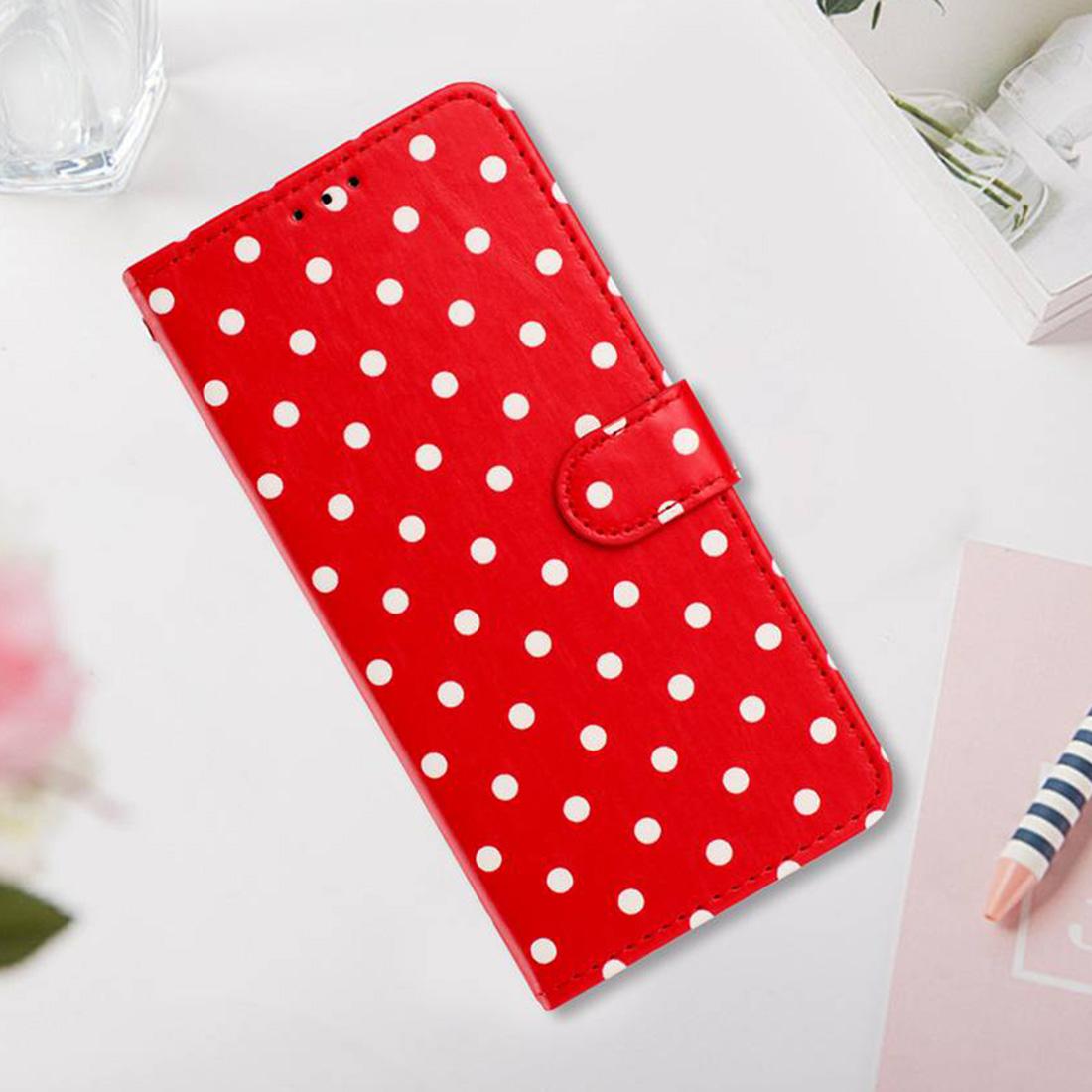 For Redmi K90 Pro Max / Poco F8 Ultra Small Dots Pattern Vegan Leather Phone Case(Red)