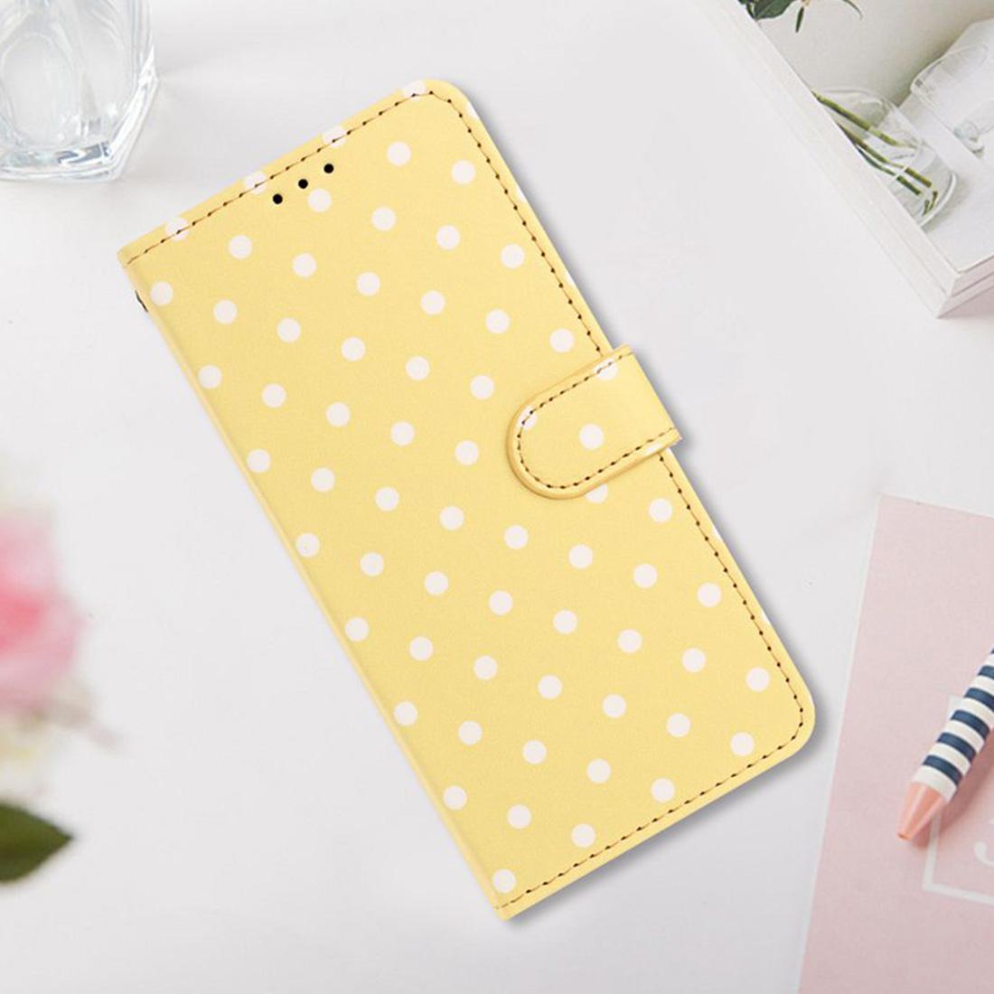 For Redmi K90 Pro Max / Poco F8 Ultra Small Dots Pattern Vegan Leather Phone Case(Yellow)