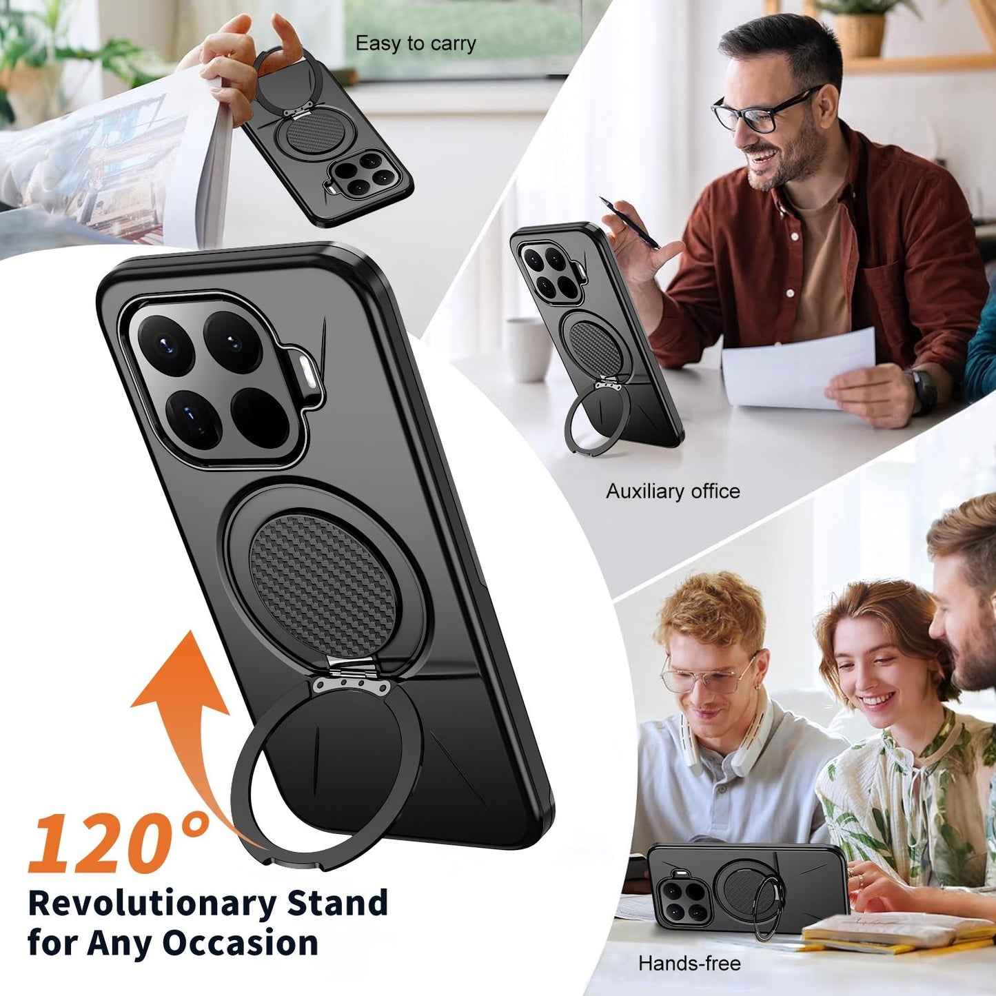 For Xiaomi 17T 5G Metal Rotation Holder MagSafe TPU Hybrid PC Phone Case(Black)