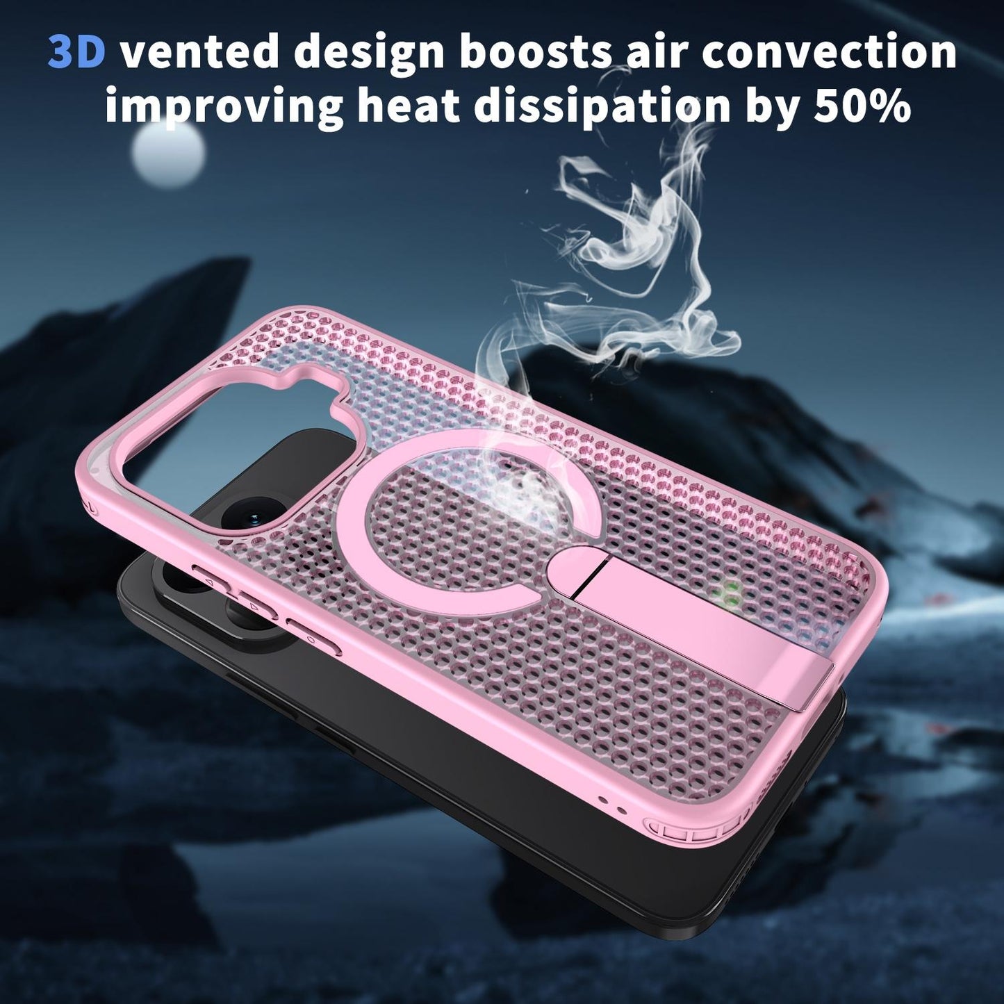 For Xiaomi 17T 5G Honeycomb Cooling MagSafe Holder Phone Case(Pink)