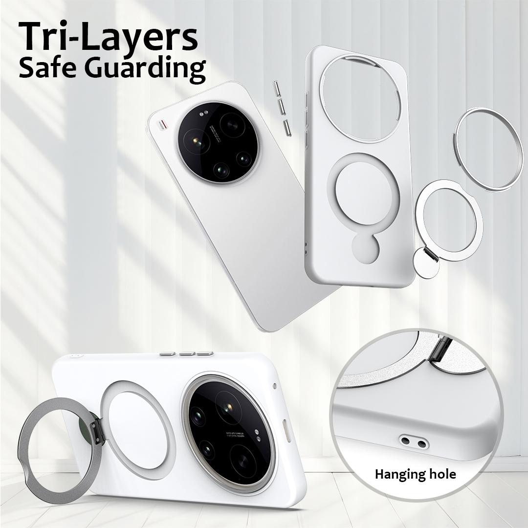 For Xiaomi 17 Ultra Gen1.5 Pivot Ring Holder TPU Hybrid PC Phone Case - White - EDA008974004A