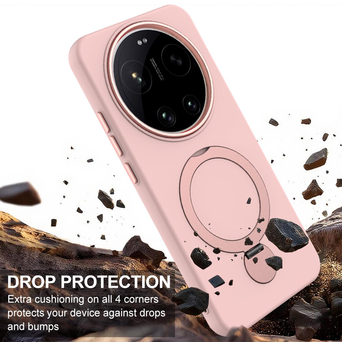 For Xiaomi 17 Ultra Gen1.5 Pivot Ring Holder TPU Hybrid PC Phone Case - Pink - EDA008974004B