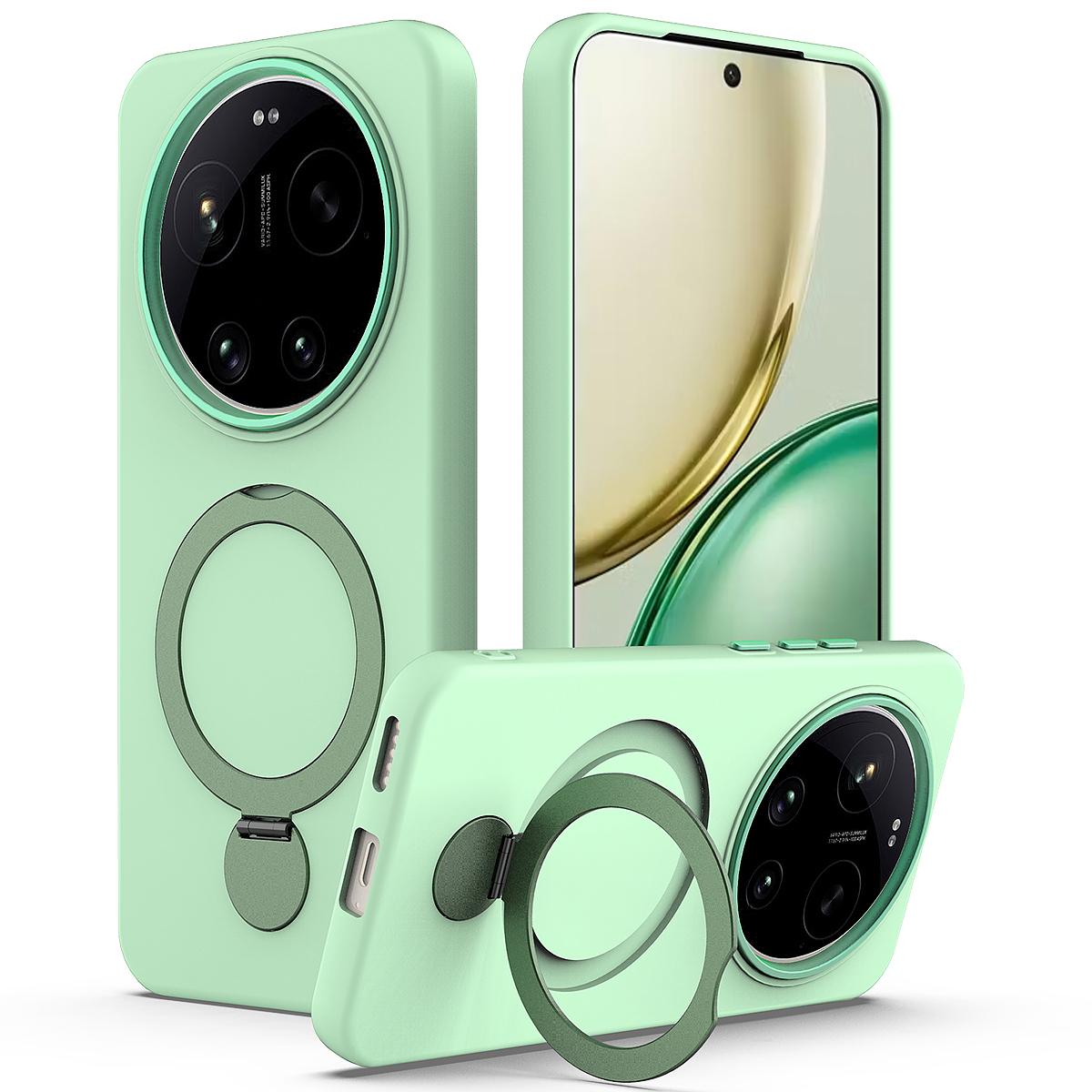 For Xiaomi 17 Ultra Gen1.5 Pivot Ring Holder TPU Hybrid PC Phone Case - Green - EDA008974004D