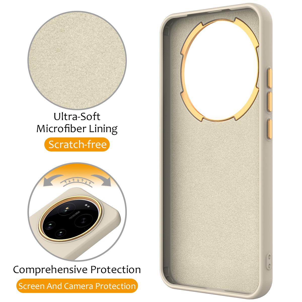 For Xiaomi 17 Ultra Gen1.5 Pivot Ring Holder TPU Hybrid PC Phone Case - Apricot - EDA008974004E