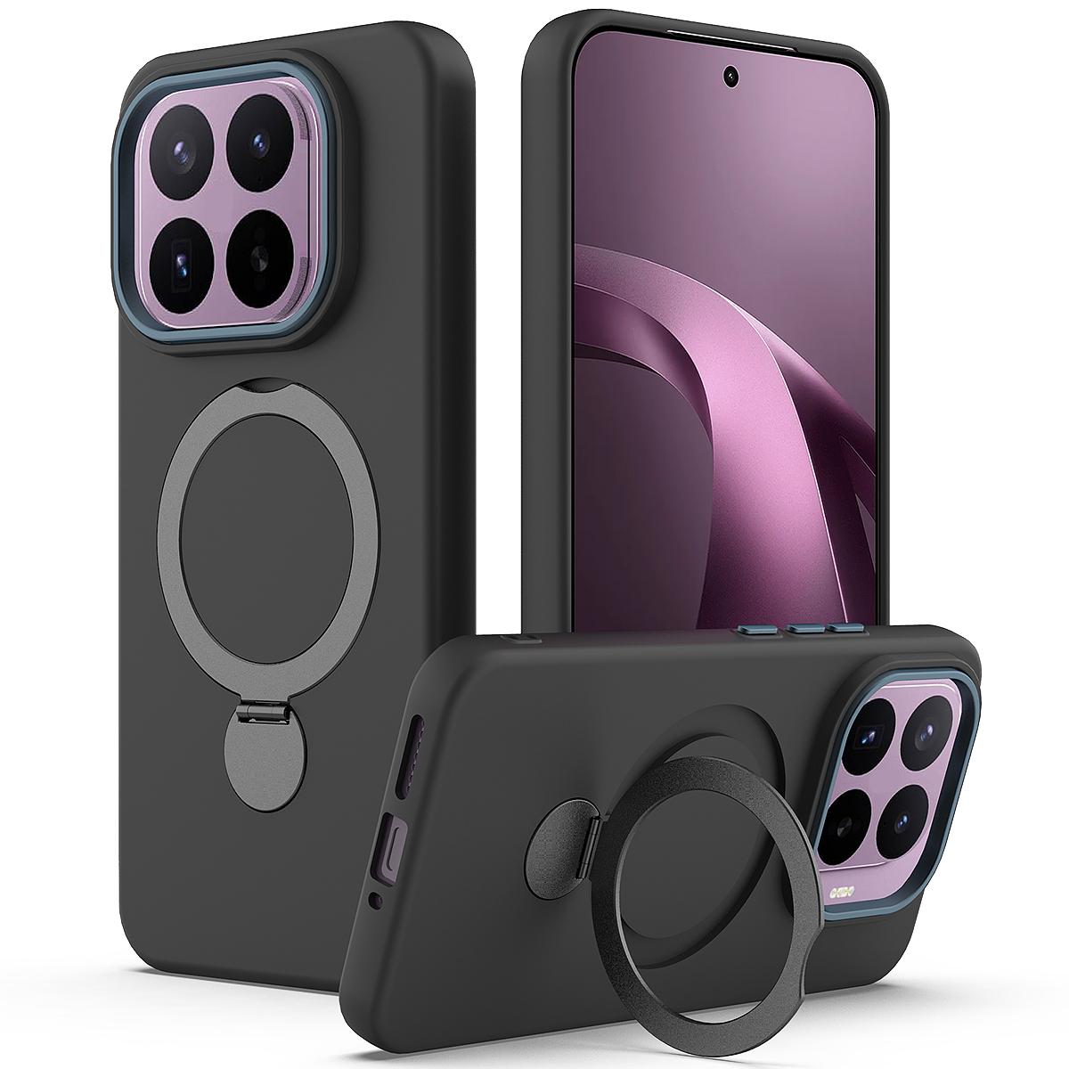 For Xiaomi 17T 5G Gen1.5 Pivot Ring Holder TPU Hybrid PC Phone Case - Black - EDA008974005C
