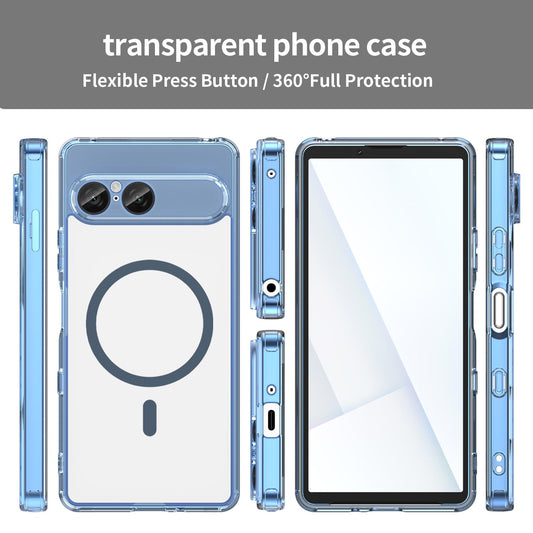 For Sony Xperia 10 VIII PC Hybrid TPU Airbag Shockproof MagSafe Phone Case(Transparent Blue)