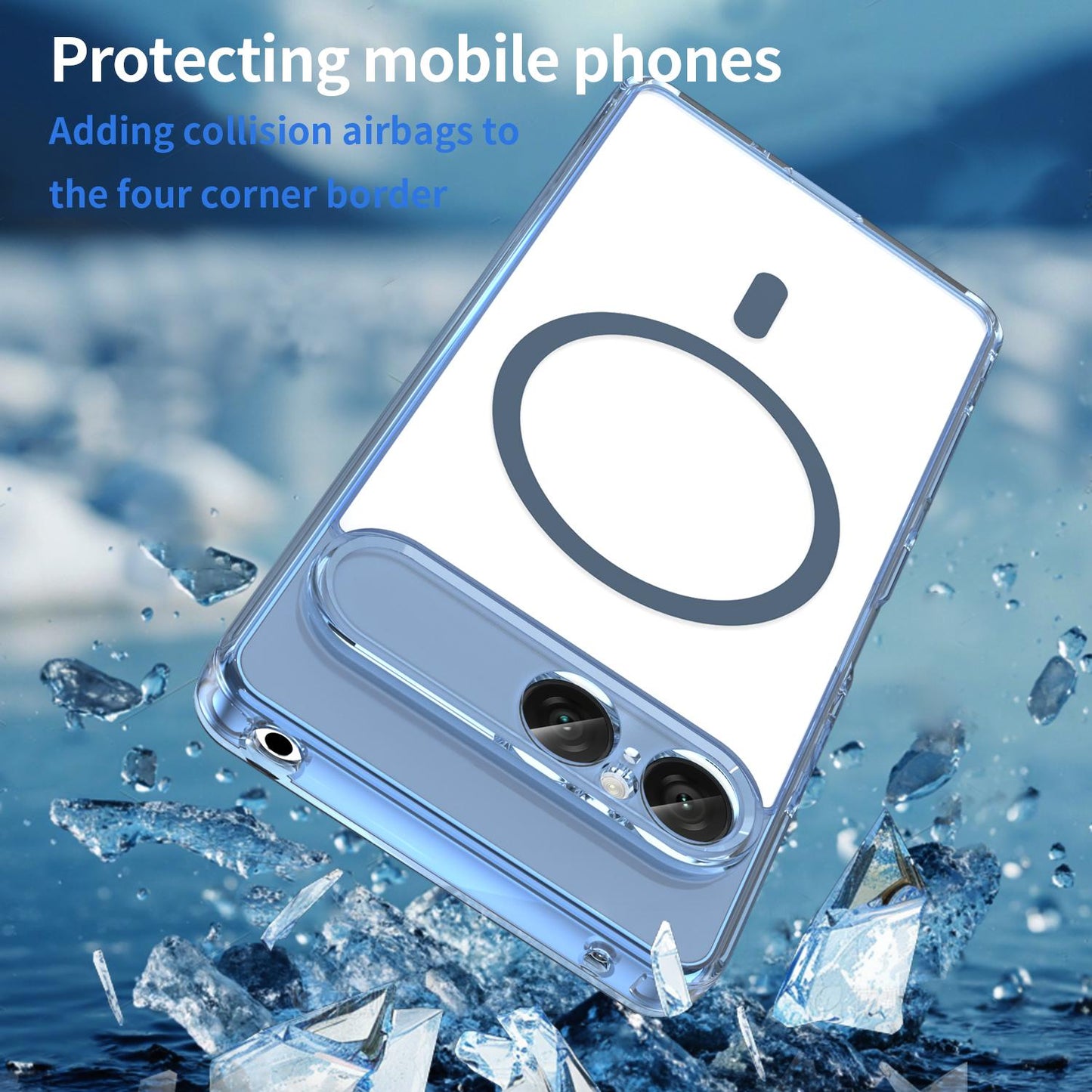 For Sony Xperia 10 VIII PC Hybrid TPU Airbag Shockproof MagSafe Phone Case(Transparent Blue)