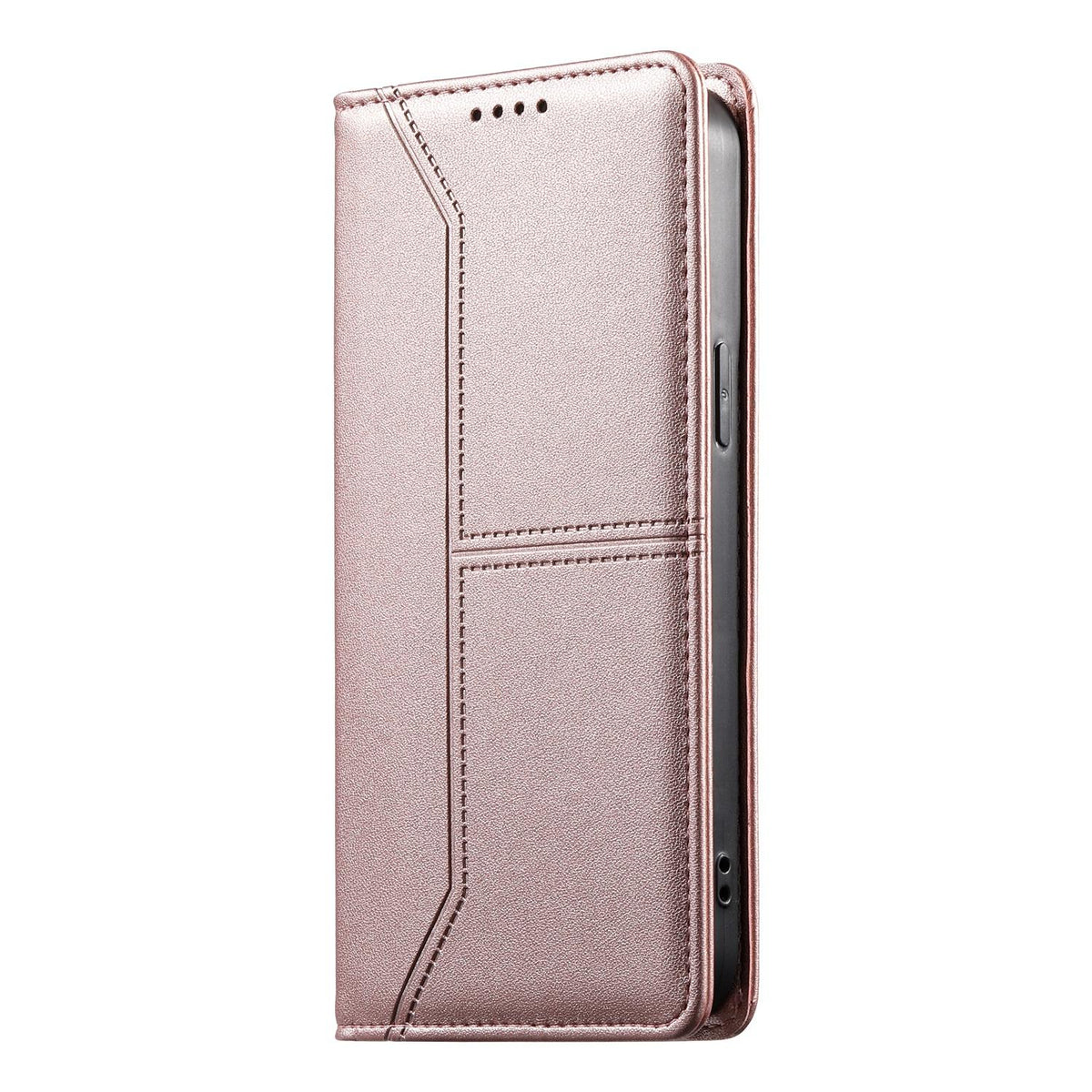 For Redmi K90 Pro Max / Poco F8 Ultra 5G Stitched Line Magnetic RFID Vegan Leather Phone Case(Pink)