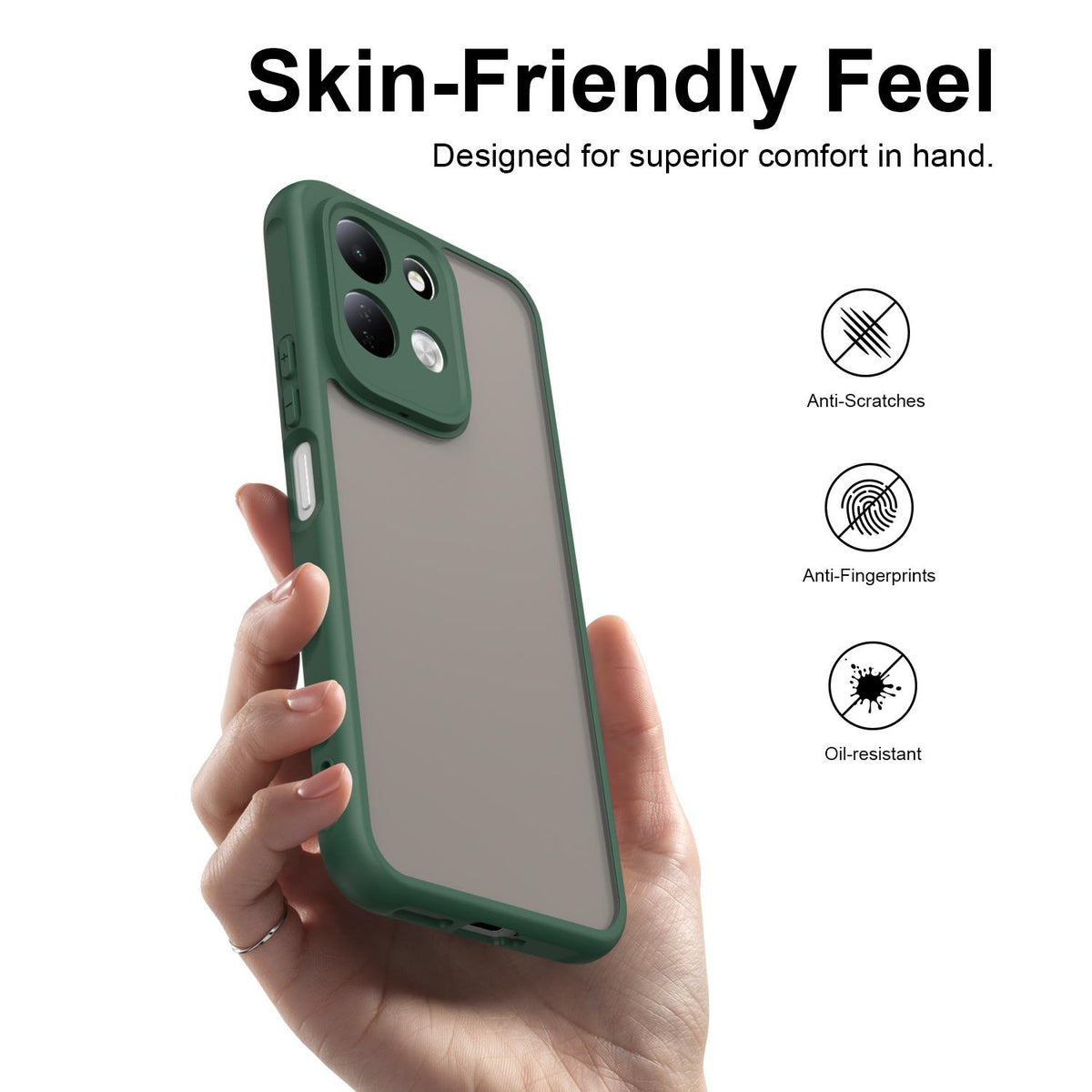 For Redmi 17 5G / 4G Global 170mm Fan Dun Series TPU Hybrid PC Frosted Phone Case - Green - EDA009115805C