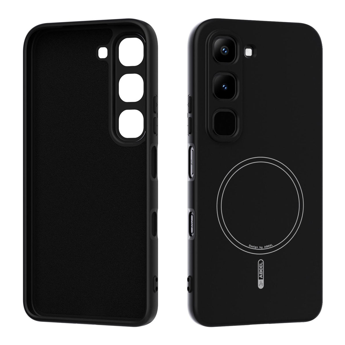 For Infinix Hot 70 Pro 5G ABEEL Skin-friendly Feel Magsafe Liquid Silicone Phone Case - Black - EDA009136008A