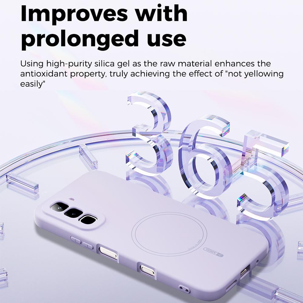 For Infinix Hot 70 Pro 5G ABEEL Skin-friendly Feel Magsafe Liquid Silicone Phone Case - Sky Blue - EDA009136008F
