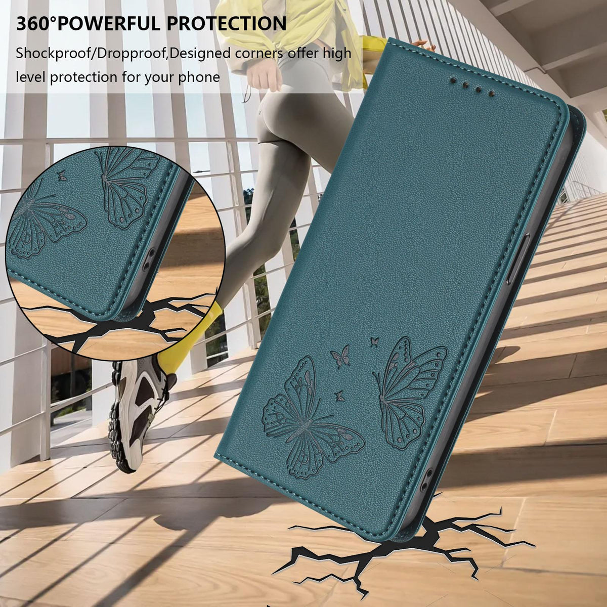 For Xiaomi Poco F8 Ultra 5G / Redmi K90 Pro Max Strong Magnetic Dual Butterfly RFID Vegan Leather Phone Case(Peacock Green)