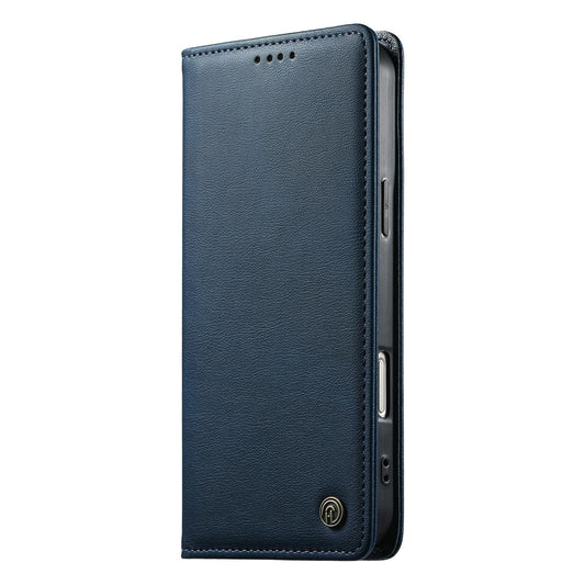For Redmi K90 Pro Max / Poco F8 Ultra Dierfeng Metal Snap Magnetic RFID Vegan Leather Phone Case(Blue)