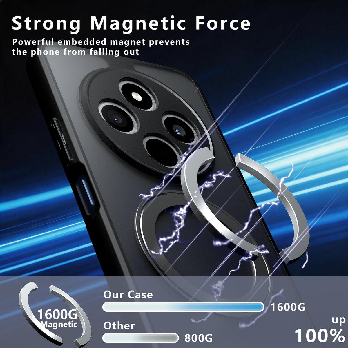 For Redmi 14C 4G / 17C 4G / A4 5G Armor Magnetic Holder PC Hybrid TPU Phone Case - Frosted Black - EDA009196003A