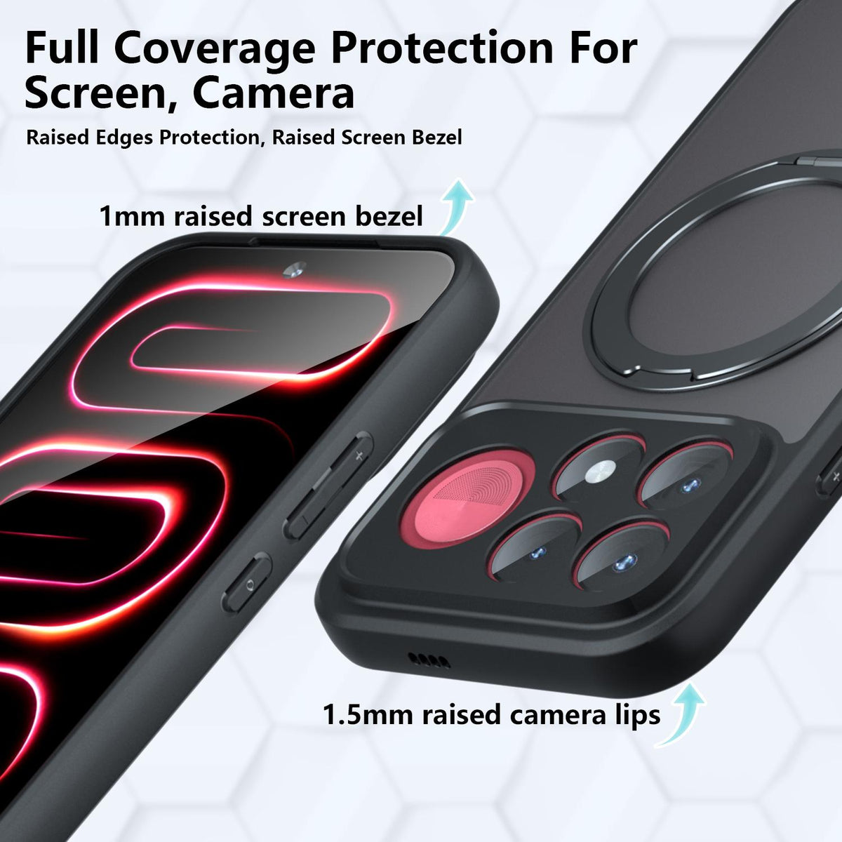 For Redmi K100 Pro Max / Poco F9 Ultra Armor Magnetic Holder PC Hybrid TPU Phone Case - Frosted Black - EDA009196005A