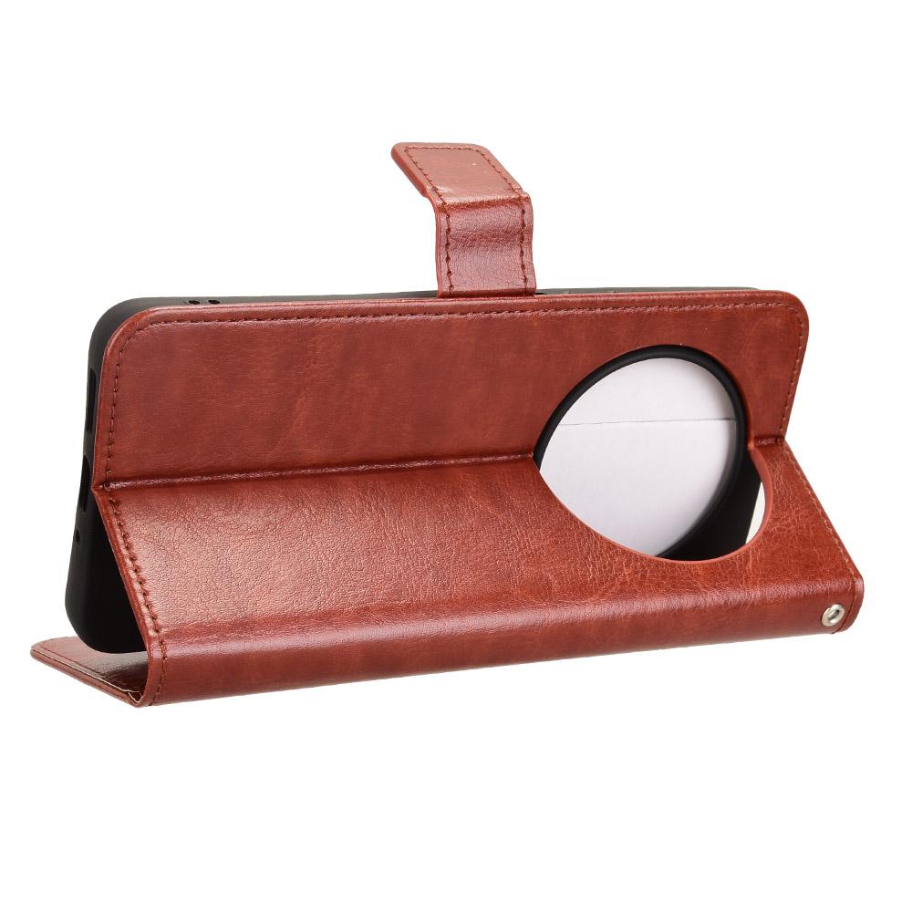 For Redmi 17C 4G / 14C 4G / 14R / A4 Retro Crazy Horse Texture Vegan Leather Phone Case - Brown - EDA009202105D