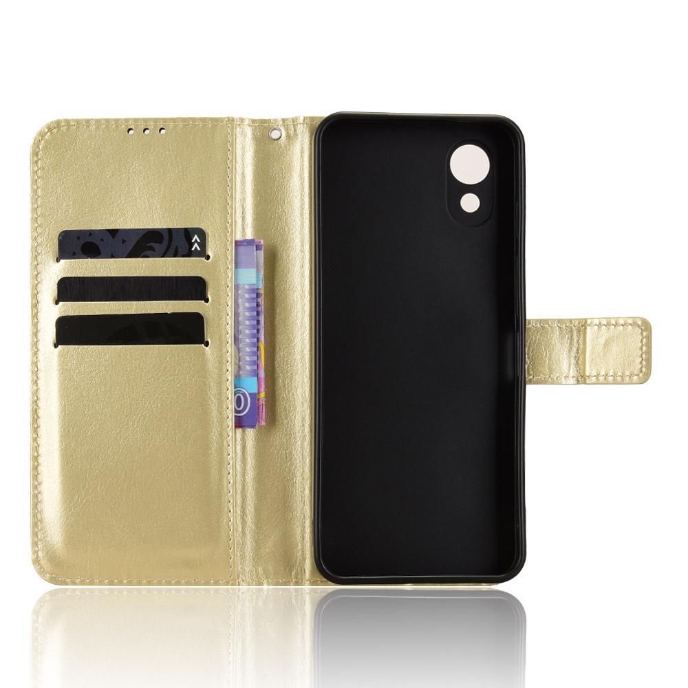 For ZTE Kantan Sumaho5 A601ZT Retro Crazy Horse Texture Vegan Leather Phone Case - Gold - EDA009203106C