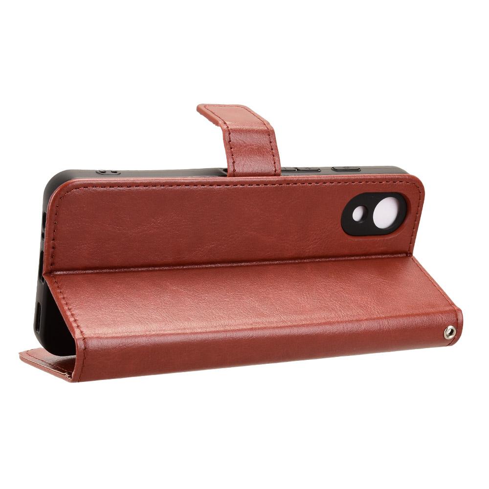 For ZTE Kantan Sumaho5 A601ZT Retro Crazy Horse Texture Vegan Leather Phone Case - Brown - EDA009203106D