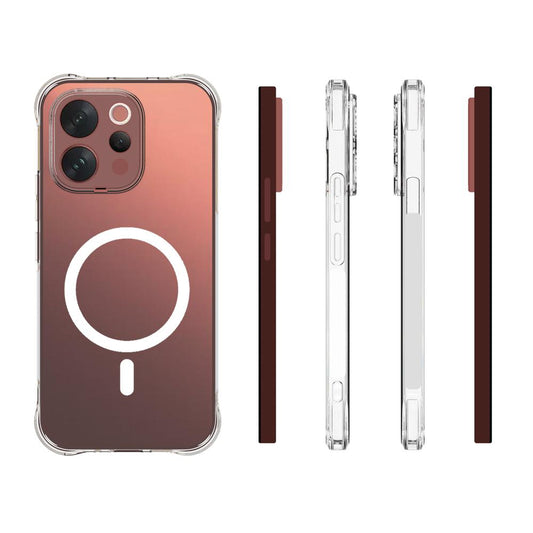 For vivo V70 5G / V70 Elite 5G Shockproof Non-slip Magnetic TPU Phone Case(Transparent)