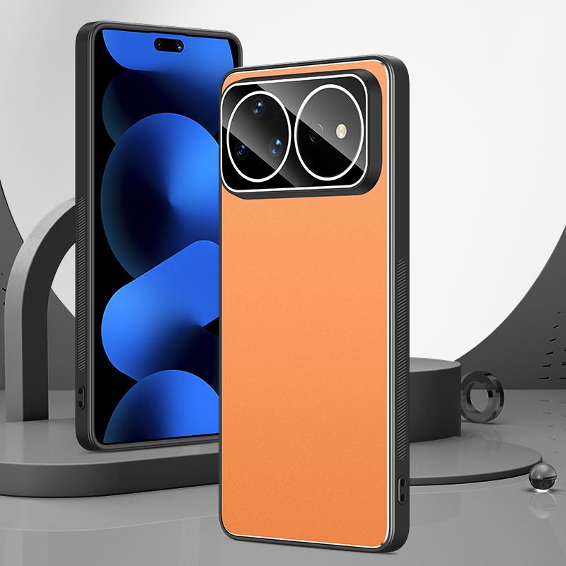 For Huawei nova 16 Pro Golden Shield Metal Frosted Lens Film Phone Case - Orange - EDA009254712D