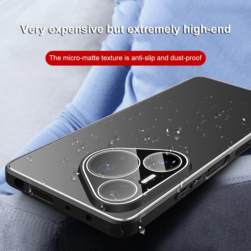 For Huawei Pura 90 Pro Max 5G Golden Shield Metal Frosted Lens Film Phone Case - Black - EDA009254715A