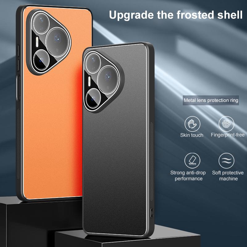 For Huawei Pura 90 Pro Max 5G Golden Shield Metal Frosted Lens Film Phone Case - Silver Grey - EDA009254715C