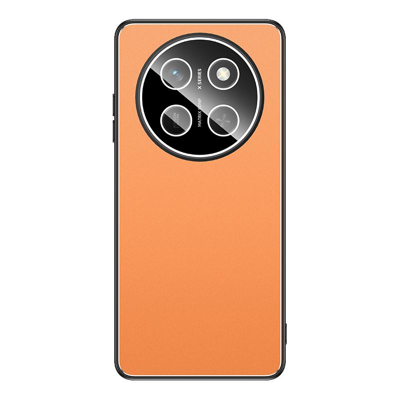 For Honor X80 Pro Max 5G Golden Shield Metal Frosted Lens Film Phone Case - Orange - EDA009254909D