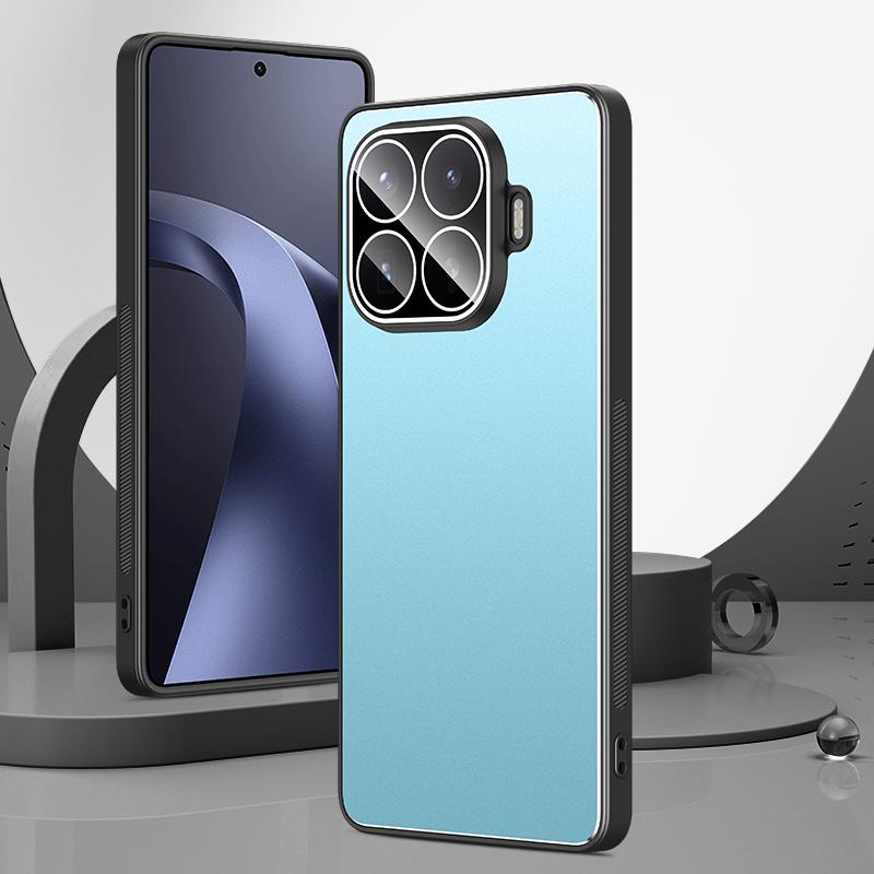 For Xiaomi 17T Pro 5G Golden Shield Metal Frosted Lens Film Phone Case - Blue - EDA009255305B