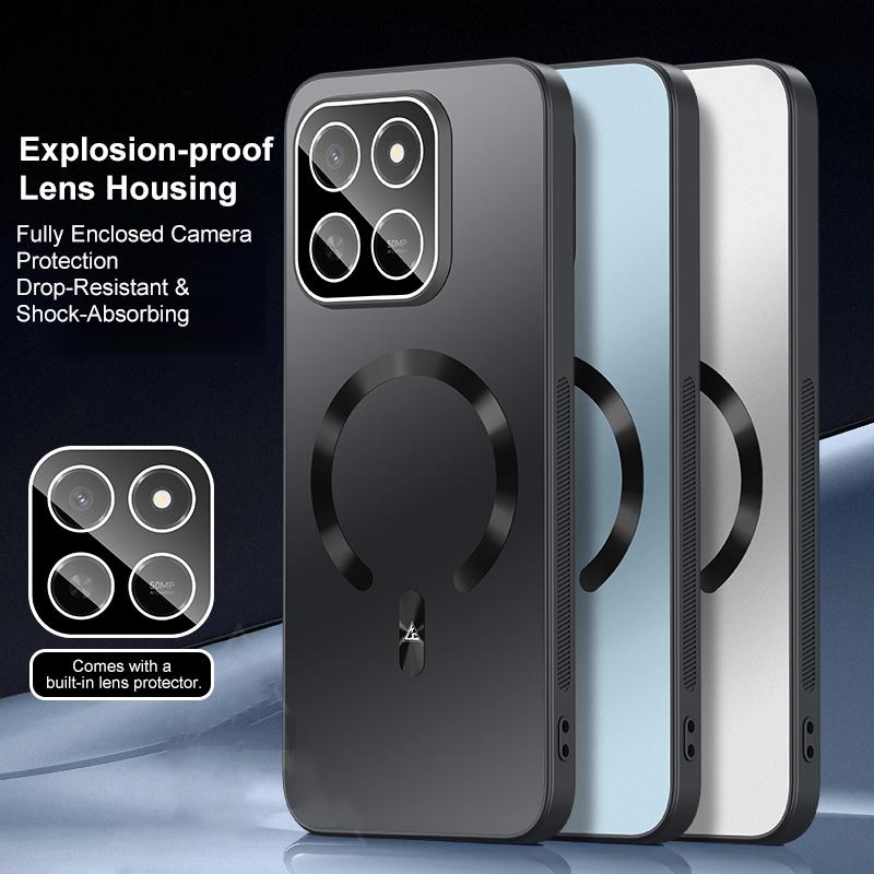 For Honor Play 80 Pro 5G Ice Magnetic Explosion-proof Lens Film PC Phone Case - Moonlight Blue - EDA009256210B