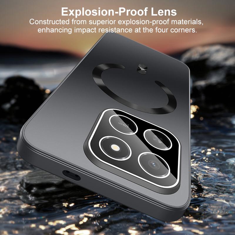 For Honor Play 80 Pro 5G Ice Magnetic Explosion-proof Lens Film PC Phone Case - Moonlight Blue - EDA009256210B