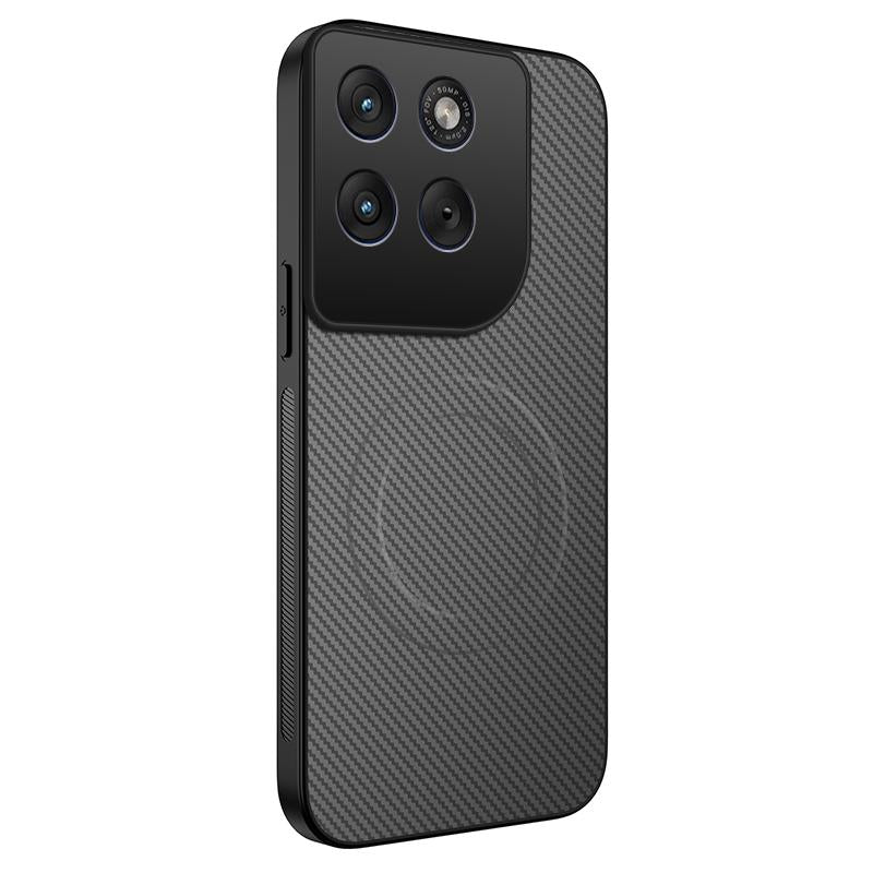 For Motorola Moto G37 Power 5G WANLONFENG TQ Series Magnetic Carbon Fiber Texture PC Hybrid TPU Phone Case - Grey - EDA009262819B