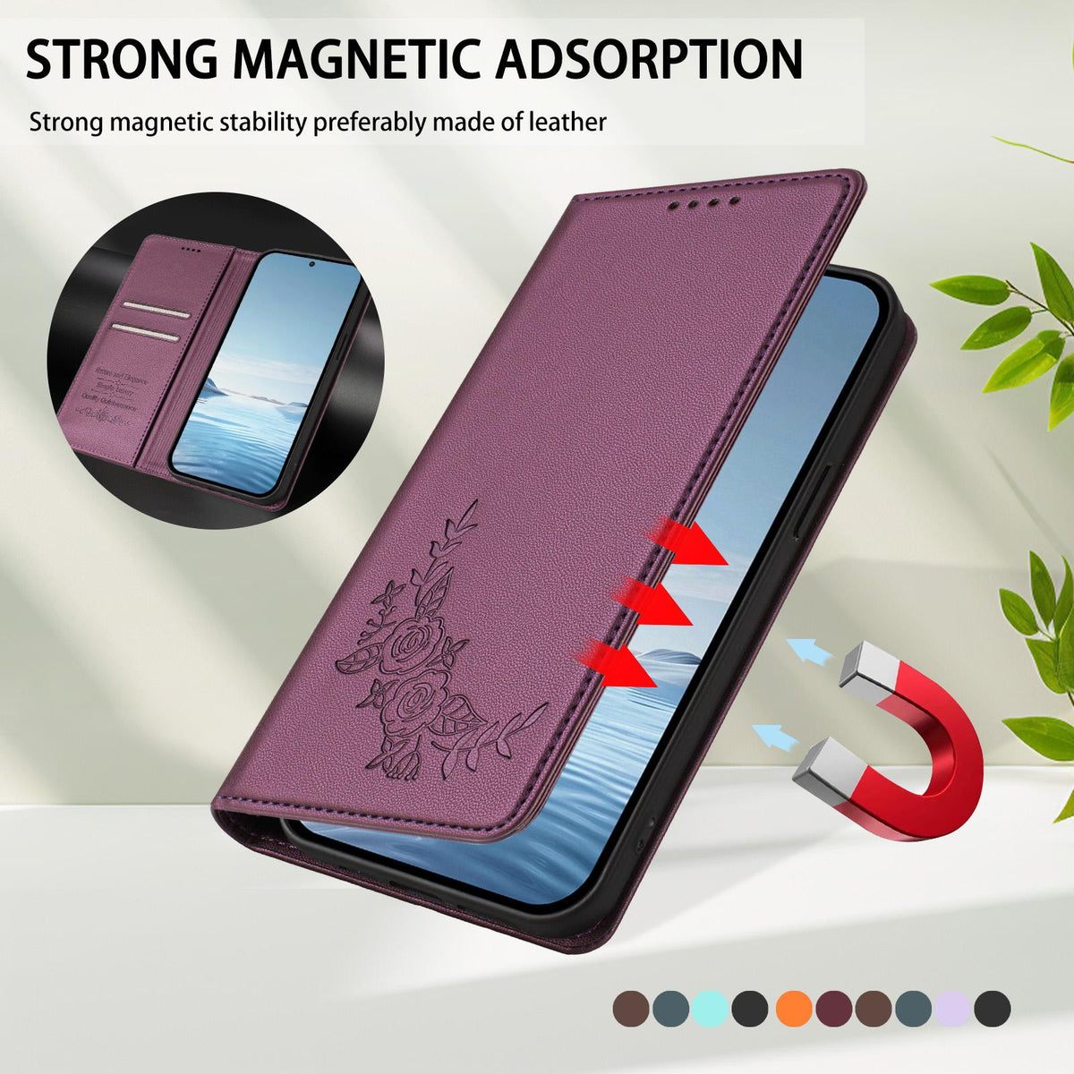 For Xiaomi Poco F8 Ultra 5G / Redmi K90 Pro Max Peony Embossed Magnetic RFID Vegan Leather Phone Case(Violet Purple)